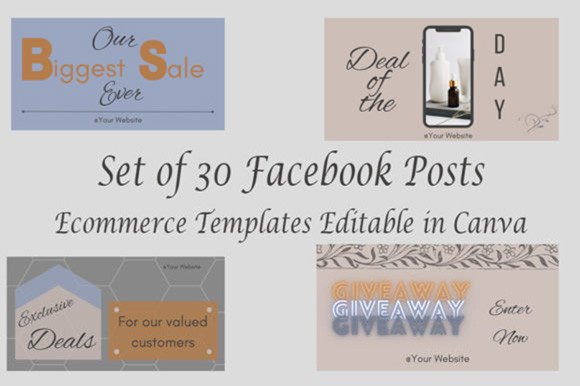 Download Facebook Post Templates Ecommerce 30 - Ebook Collection