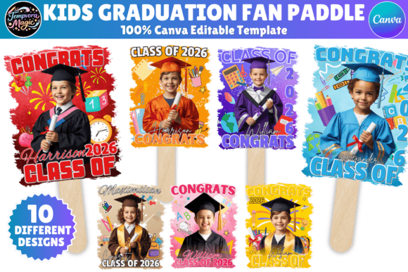 Download Kids Graduation Fan Templates for Canva - Graduation fan Collection