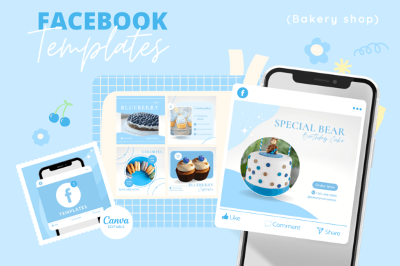 Download Facebook Post Templates Sweet Blue - Ebook Collection