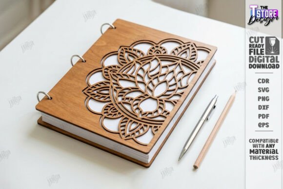 Download Decorative Notebook Cover Laser Cut |CNC - Ebook Collection