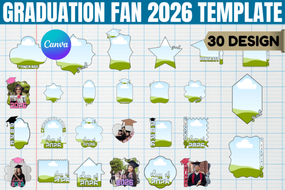 Download Graduation Fan 2026 Canva Template - Graduation fan Collection