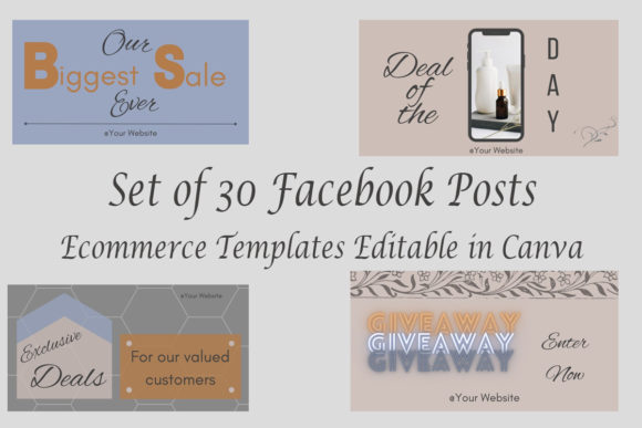 Download Facebook Templates Canva Set of 30 - Ebook Collection