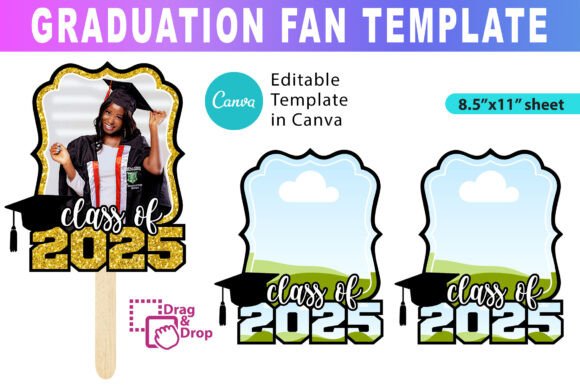 Download 2025 Graduation Fan Canva Template - Graduation fan Collection