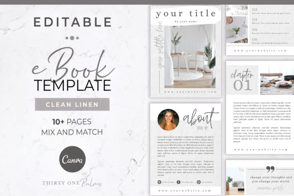 Download EBook Template for Canva | Linen - Ebook Collection