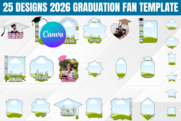 Download 25 Designs 2026 Graduation Fan Template - Graduation fan Collection