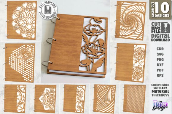 Download Decorative Notebook Cover Laser Cut |CNC - Ebook Collection