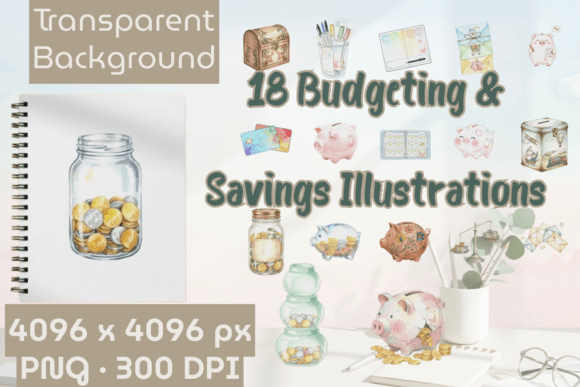 Download Watercolor Budget Planner Clipart PNG - Budget planner Collection