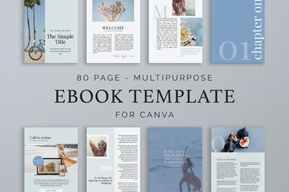 Download Blue EBook Template for Canva - Ebook Collection